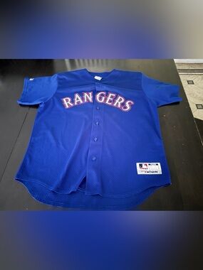 90s Vintage Majestic Texas Rangers MLB baseball Jersey #24 Size XL